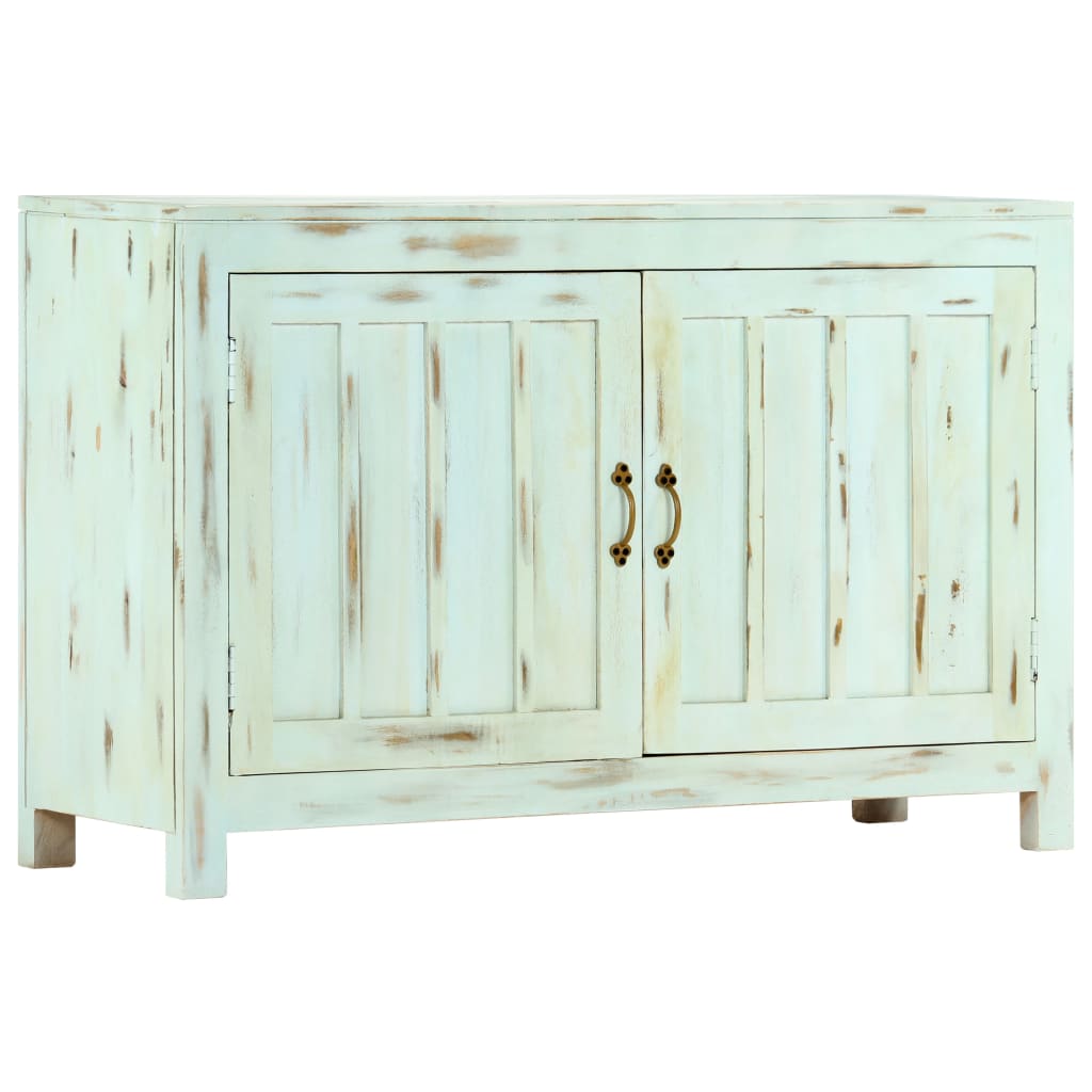 skænk 110x35x70 cm massivt mangotræ lyseblå
