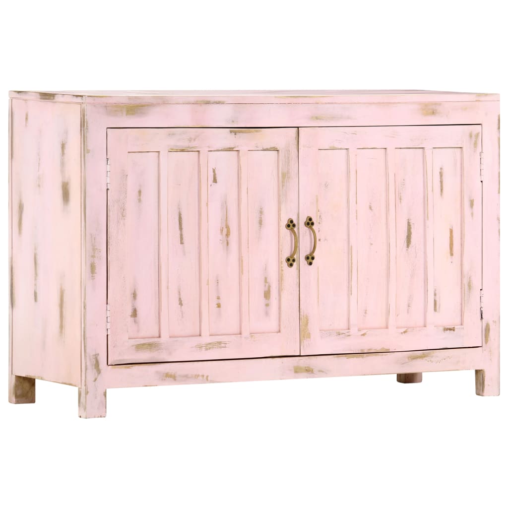 skænk 110x35x70 cm massivt mangotræ lyserød