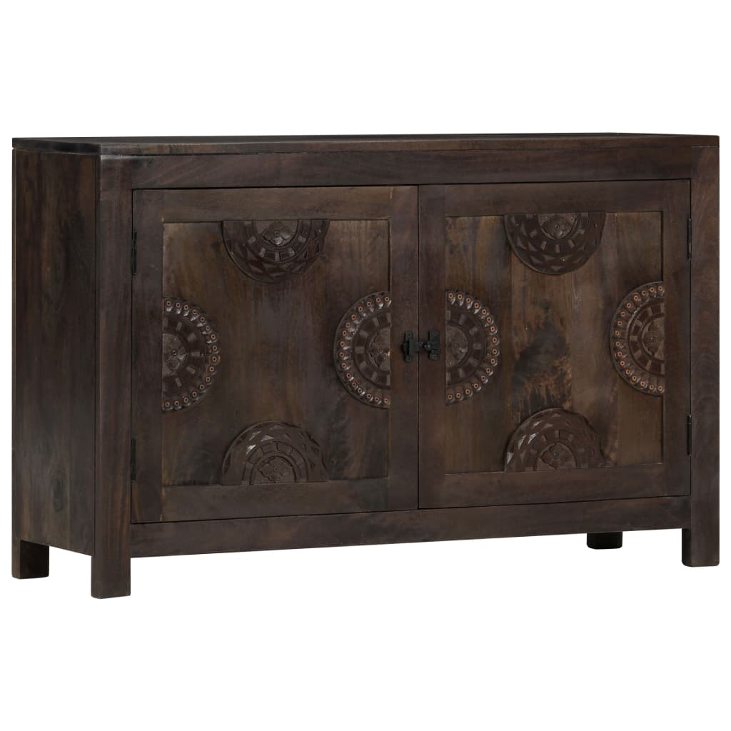 skænk med udskåret design 110x35x70 cm massivt mangotræ