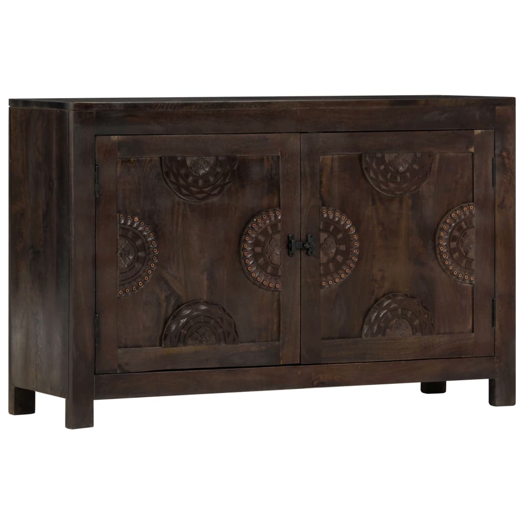skænk med udskåret design 110x35x70 cm massivt mangotræ