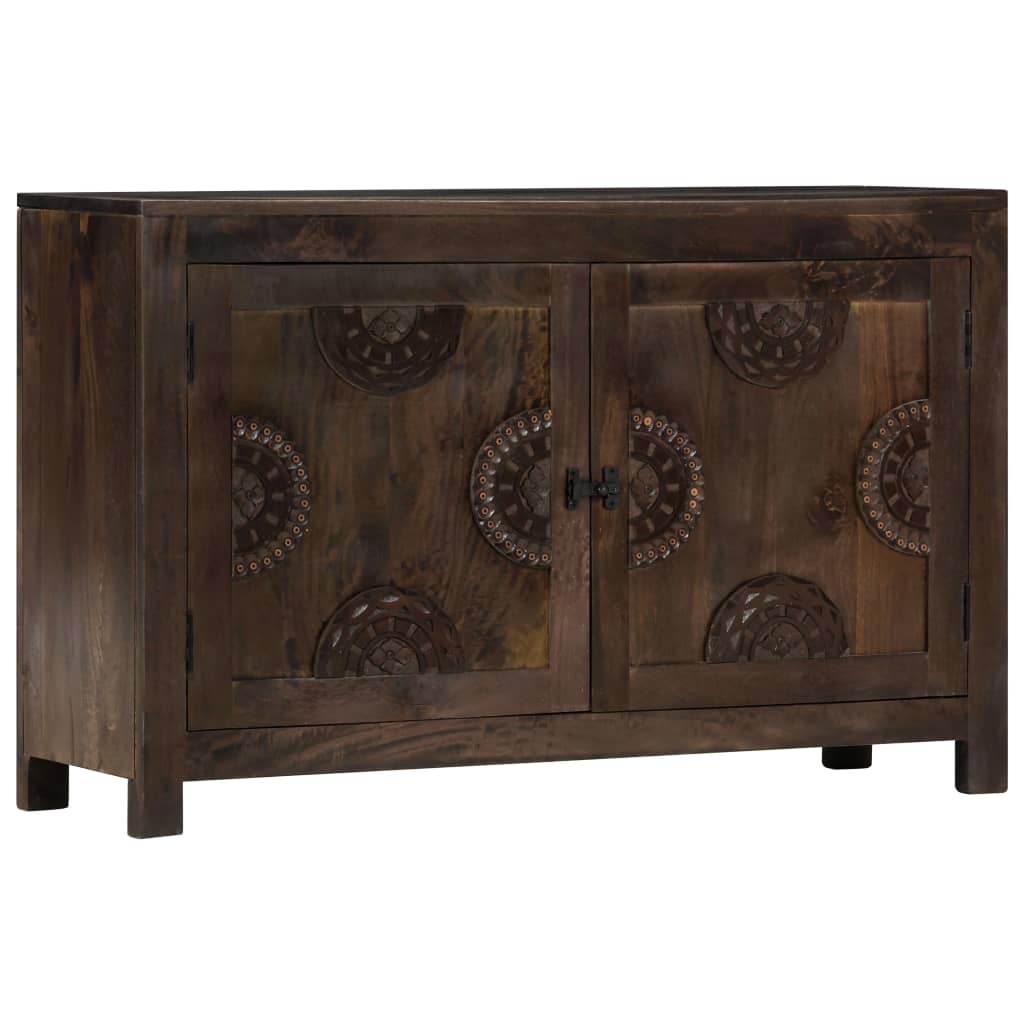 skænk med udskåret design 110x35x70 cm massivt mangotræ