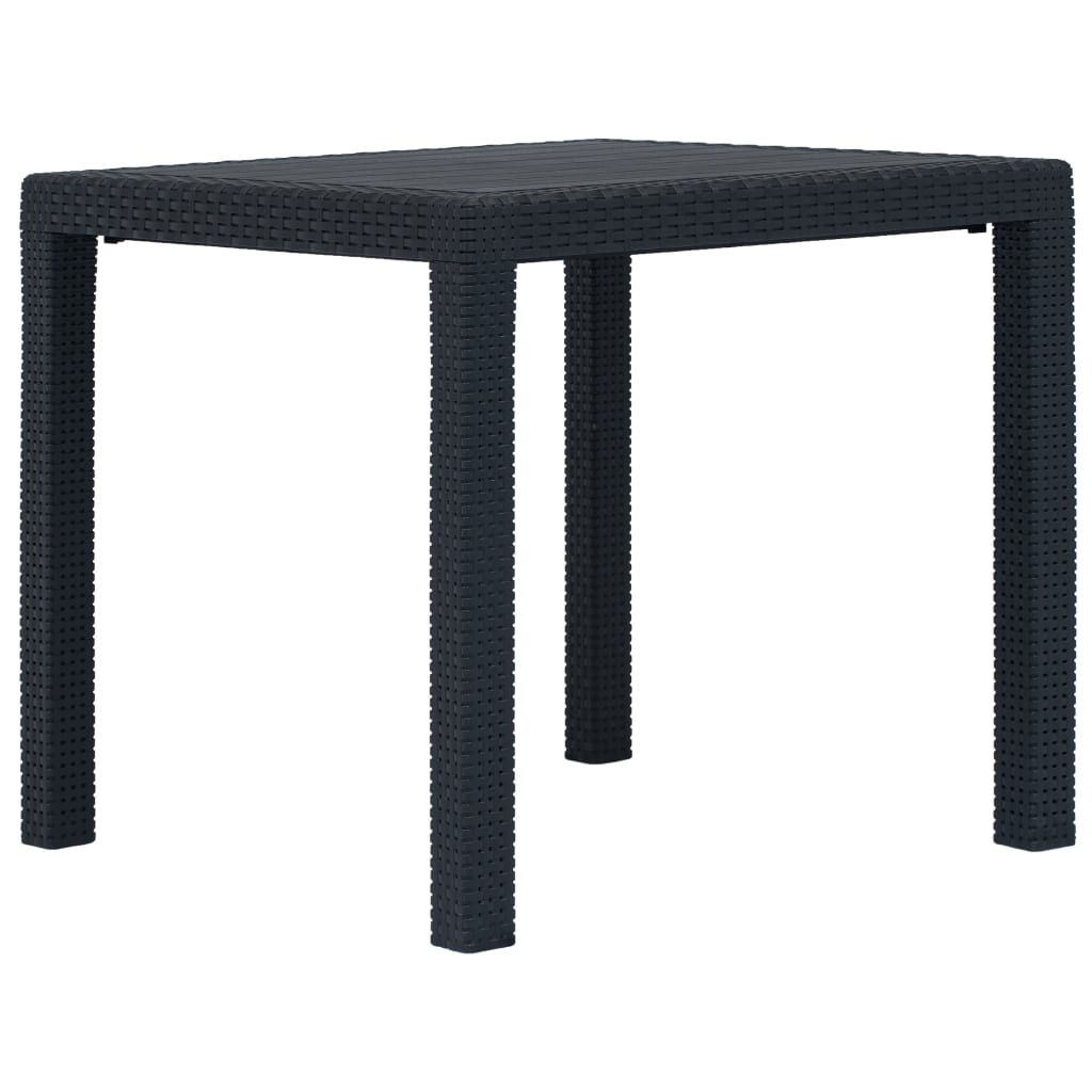 havebord 79 x 79 x 72 cm plastik rattanlook antracitgrå billede