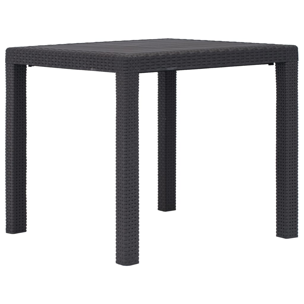 havebord 79 x 79 x 72 cm plastik rattanlook brun billede