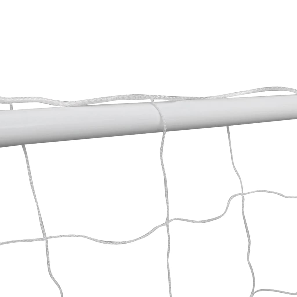 fodboldmål 2 stk. med net 182x61x122 cm stål hvid