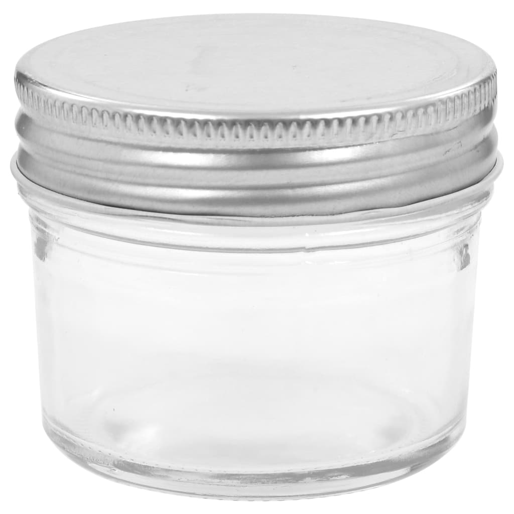 syltetøjsglas 24 stk. med sølvfarvet låg 110 ml