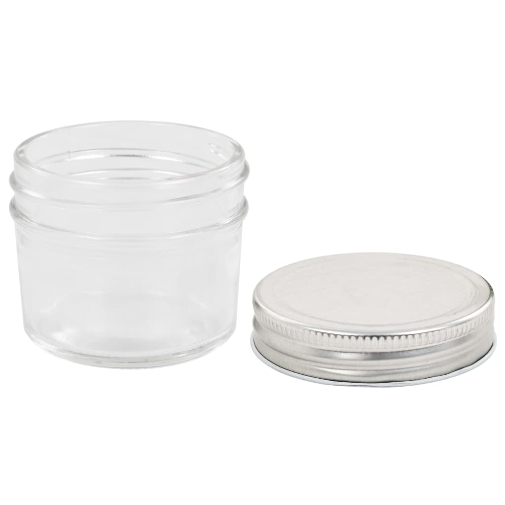 syltetøjsglas 48 stk. med sølvfarvet låg 110 ml
