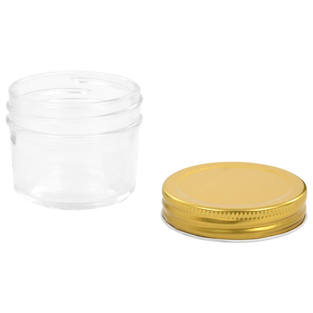 syltetøjsglas 24 stk. med guldfarvet låg 110 ml