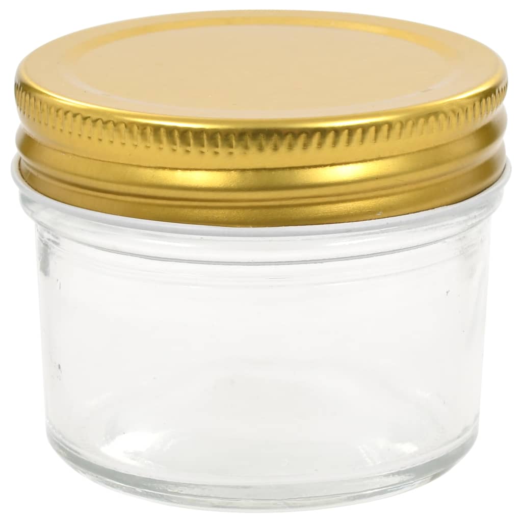 syltetøjsglas 48 stk. med guldfarvet låg 110 ml