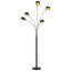 standerlampe 200 cm 5 x E14 sort og guld