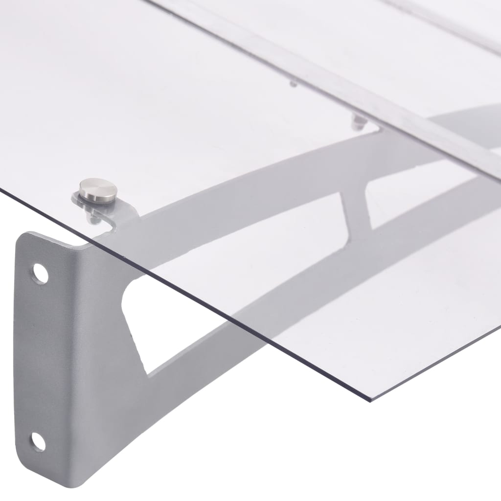dørbaldakin 120x90 cm polycarbonat sort og transparent