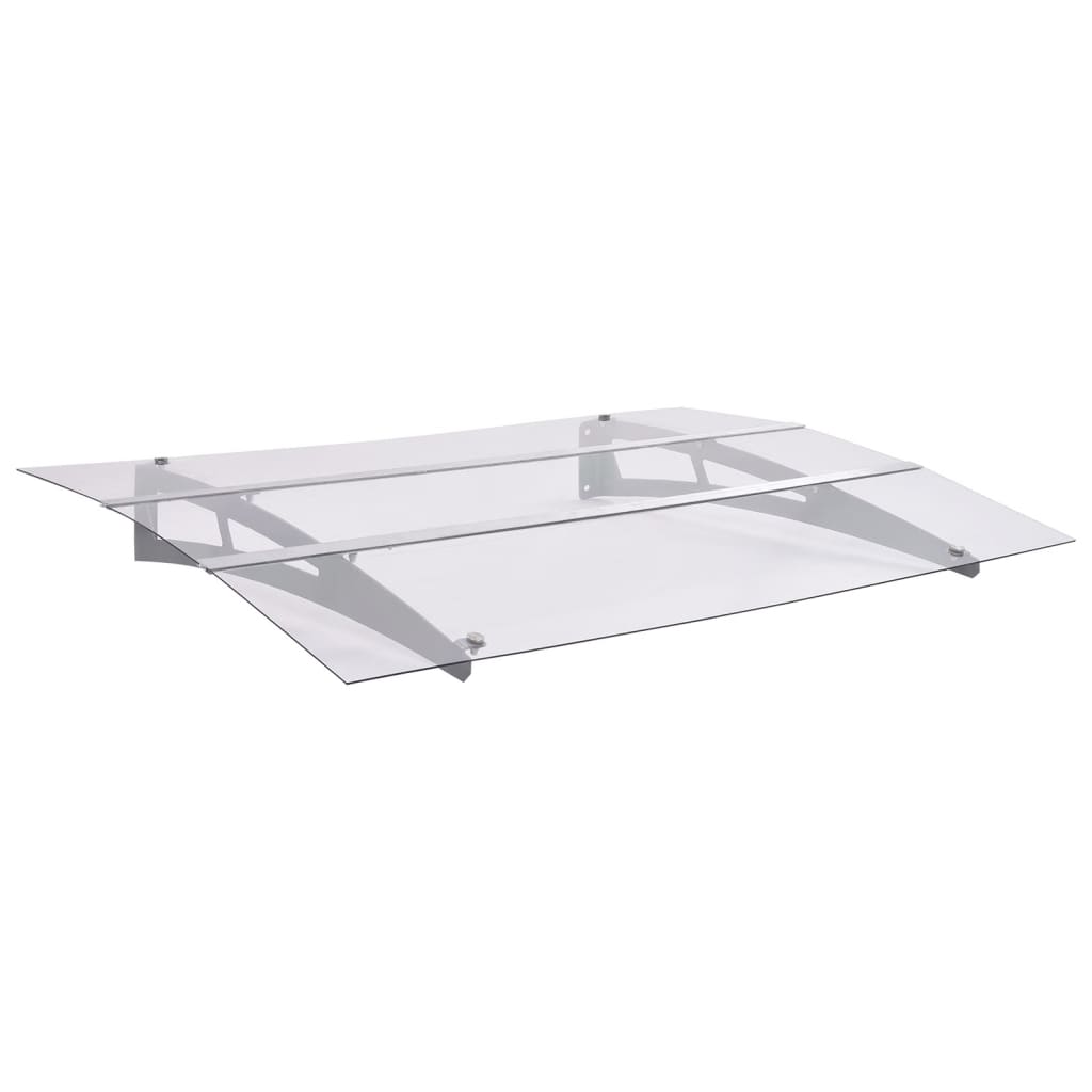 dørudhæng 150x90 cm PET sølvfarvet og transparent