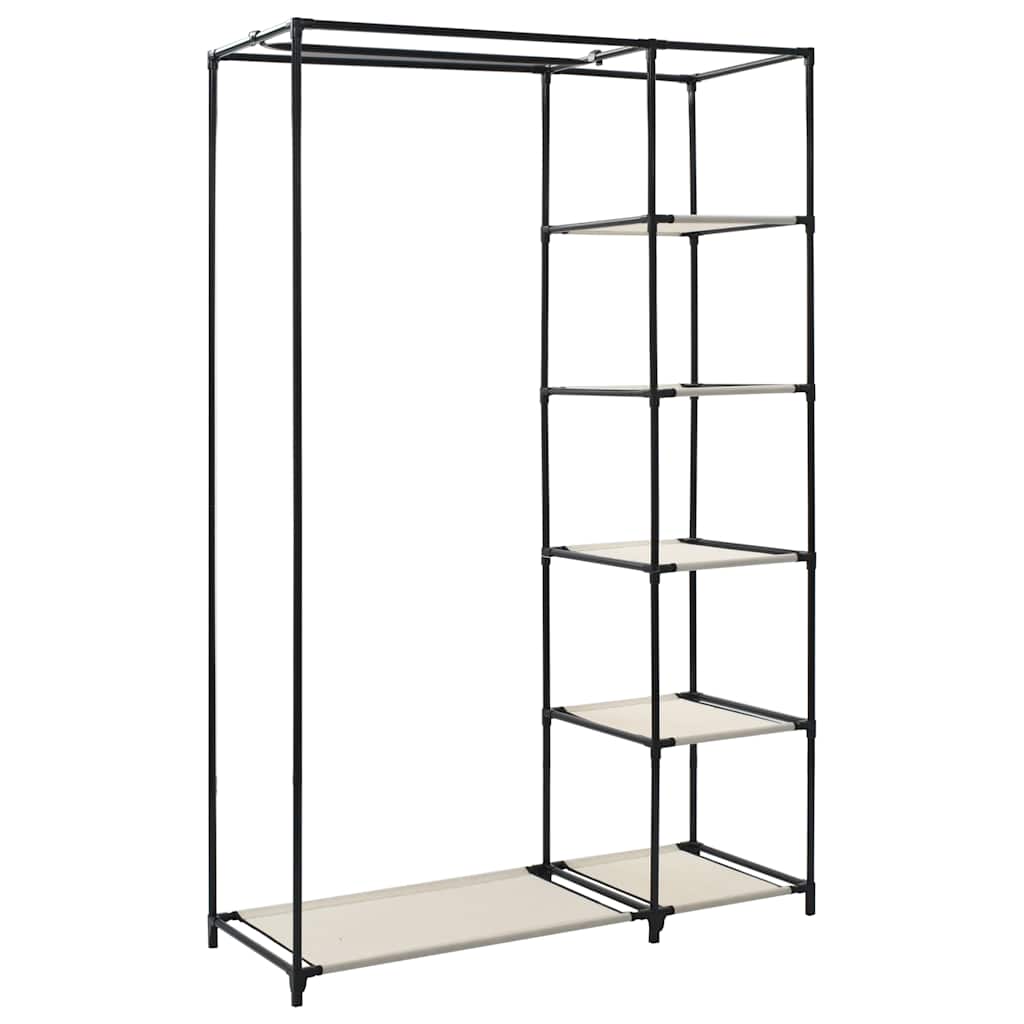 foldbare klædeskabe 2 stk. 110 x 45 x 175 cm stof cremefarvet