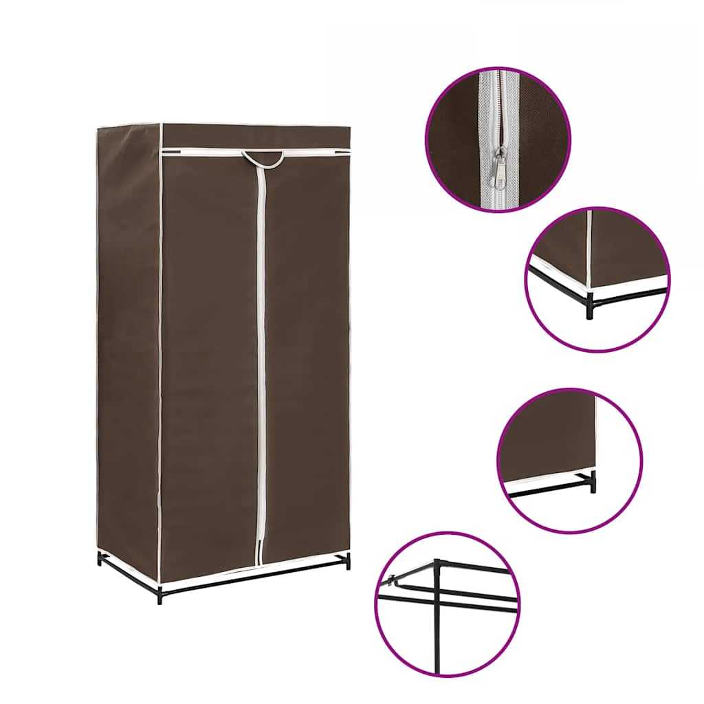 klædeskab 75 x 50 x 160 cm brun billede