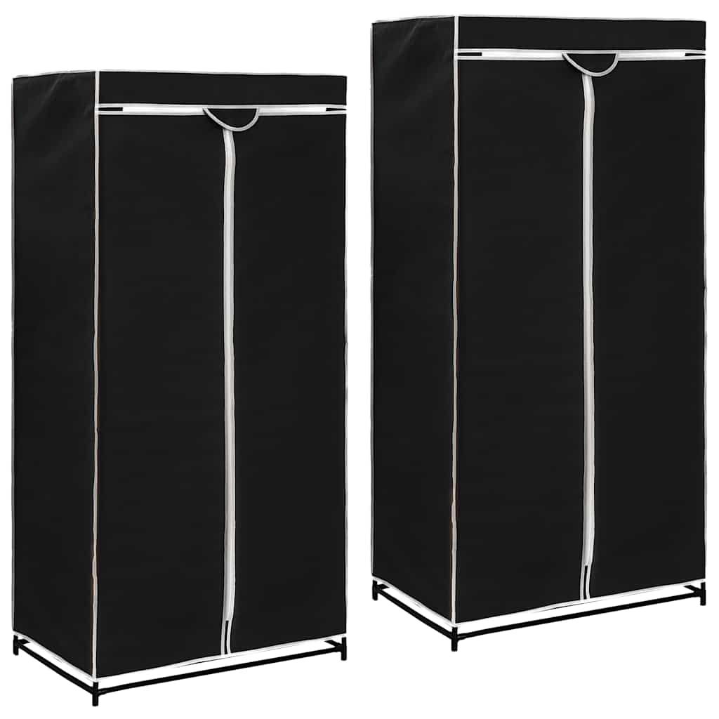 klædeskab 2 stk. 75 x 50 x 160 cm sort billede
