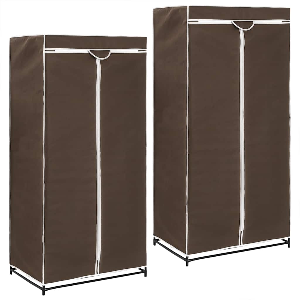 klædeskab 2 stk. 75 x 50 x 160 cm brun billede