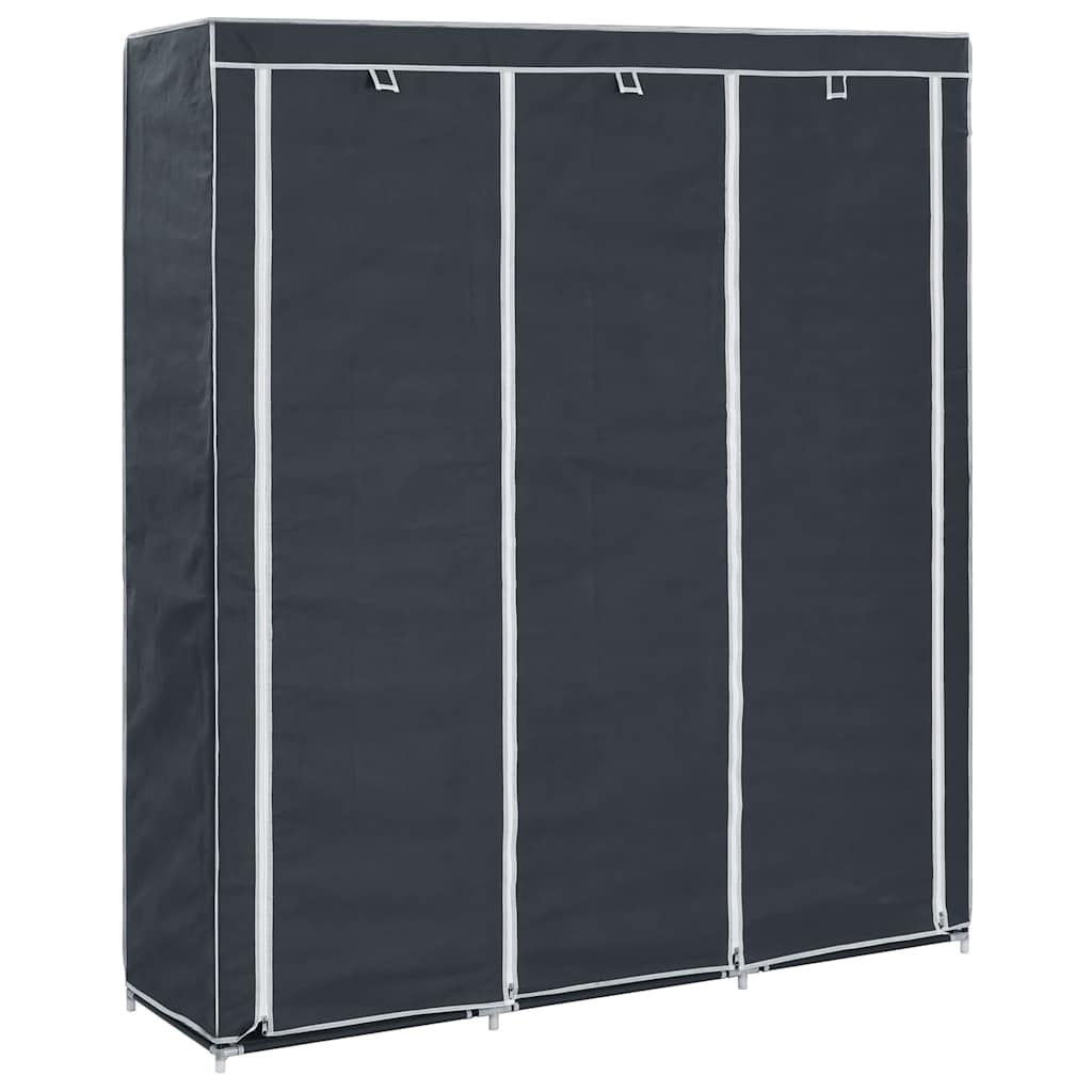 klædeskab med rum og tøjstænger 150 x 45 x 175 cm stof sort billede
