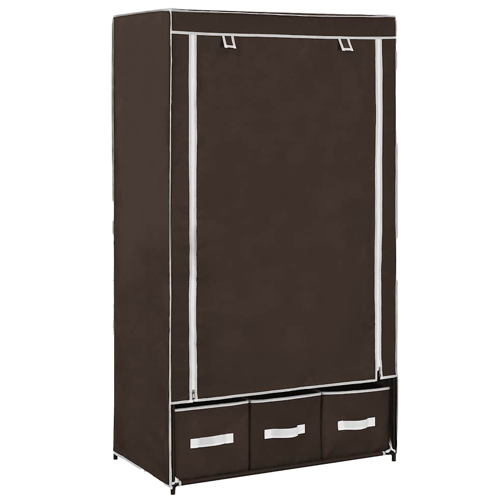 klædeskab 87 x 49 x 159 cm stof brun billede