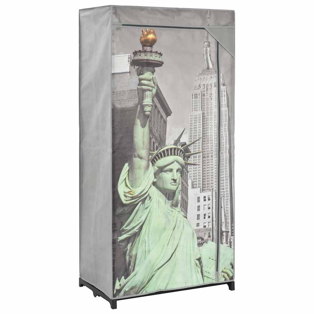 klædeskab 75 x 45 x 160 cm stof New York-mønster billede