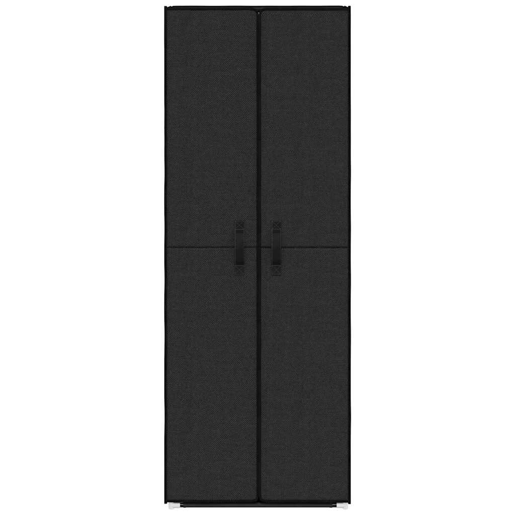skoskab 60 x 30 x 166 cm stof sort