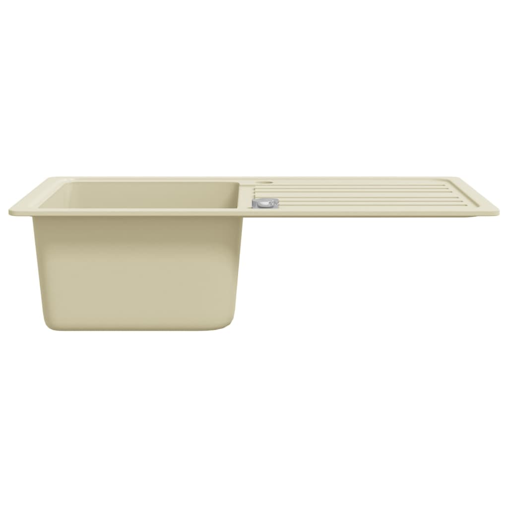 køkkenvask granit enkelt vask beige