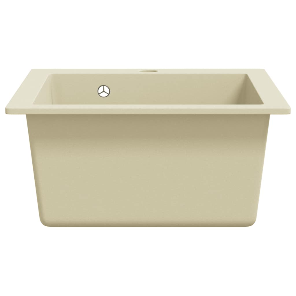 køkkenvask granit enkelt vask beige