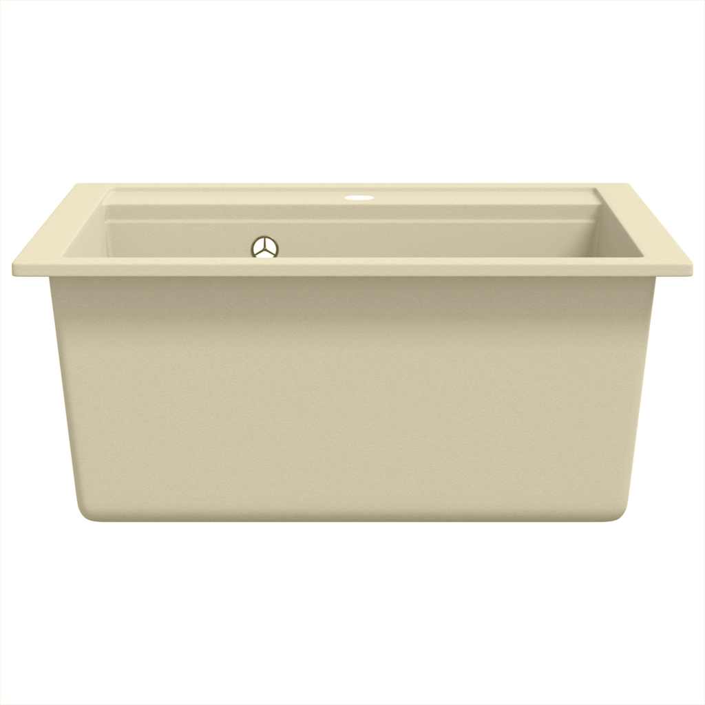 køkkenvask granit enkelt vask beige