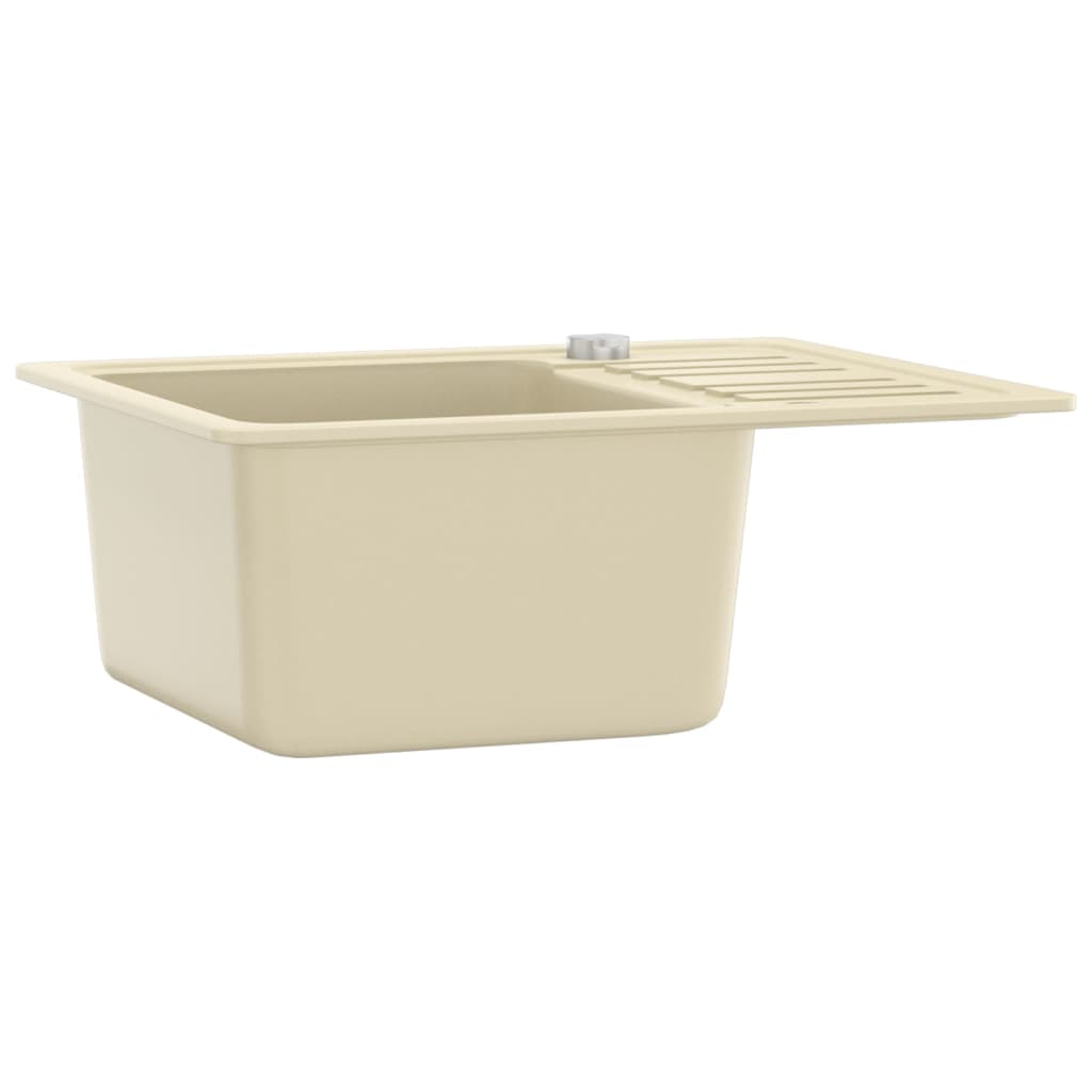 køkkenvask granit enkelt vask beige