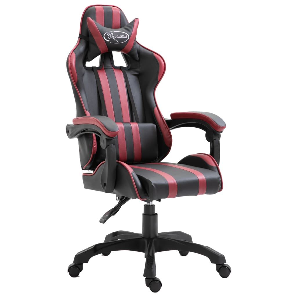 gamingstol kunstlæder vinrød