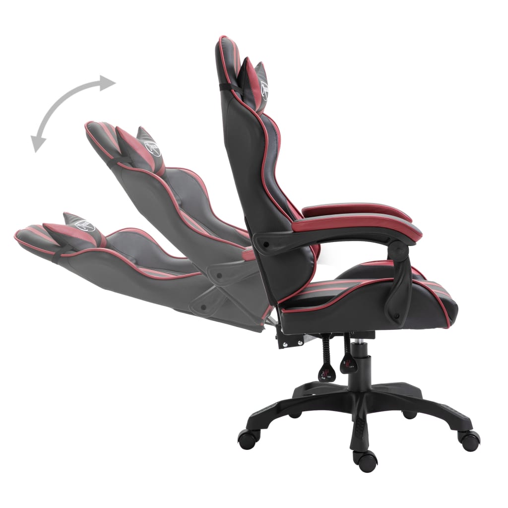 gamingstol kunstlæder vinrød