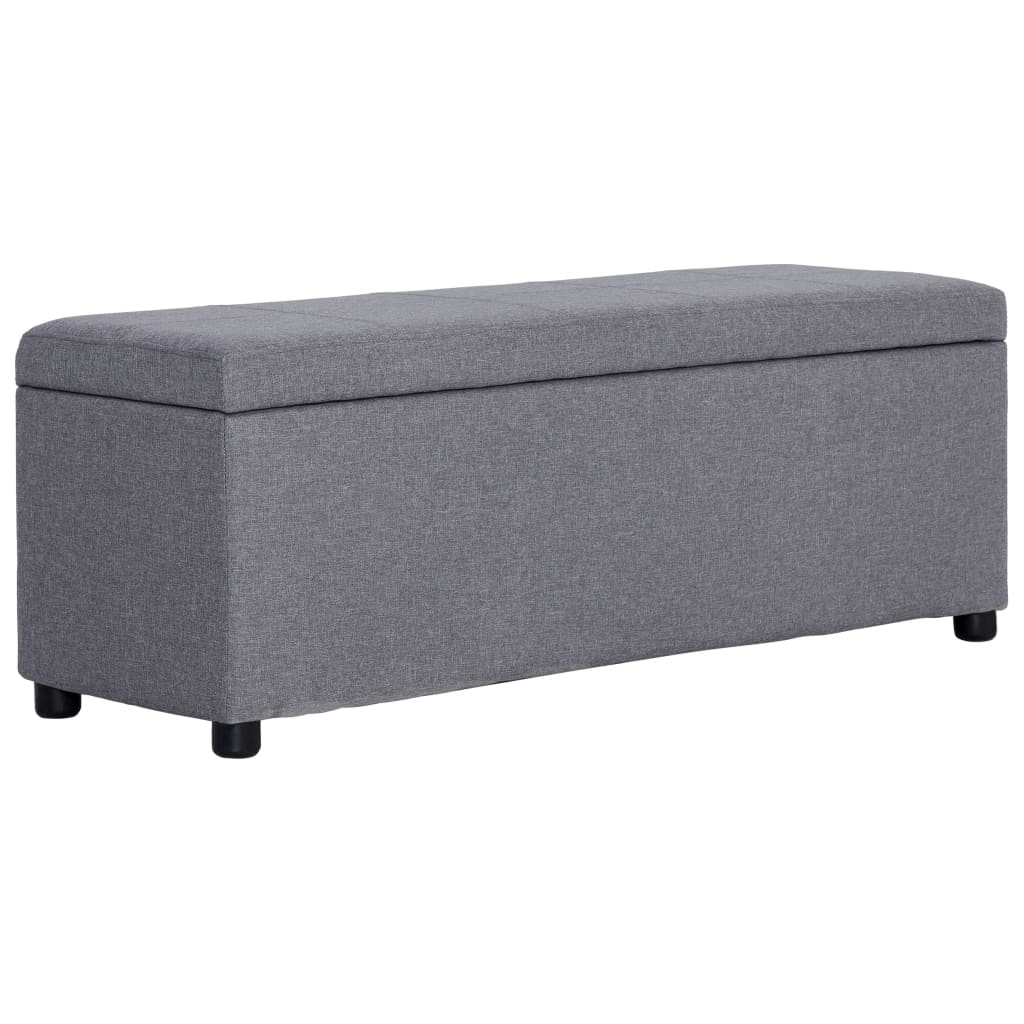 bænk med opbevaringsrum 116 cm polyester lysegrå