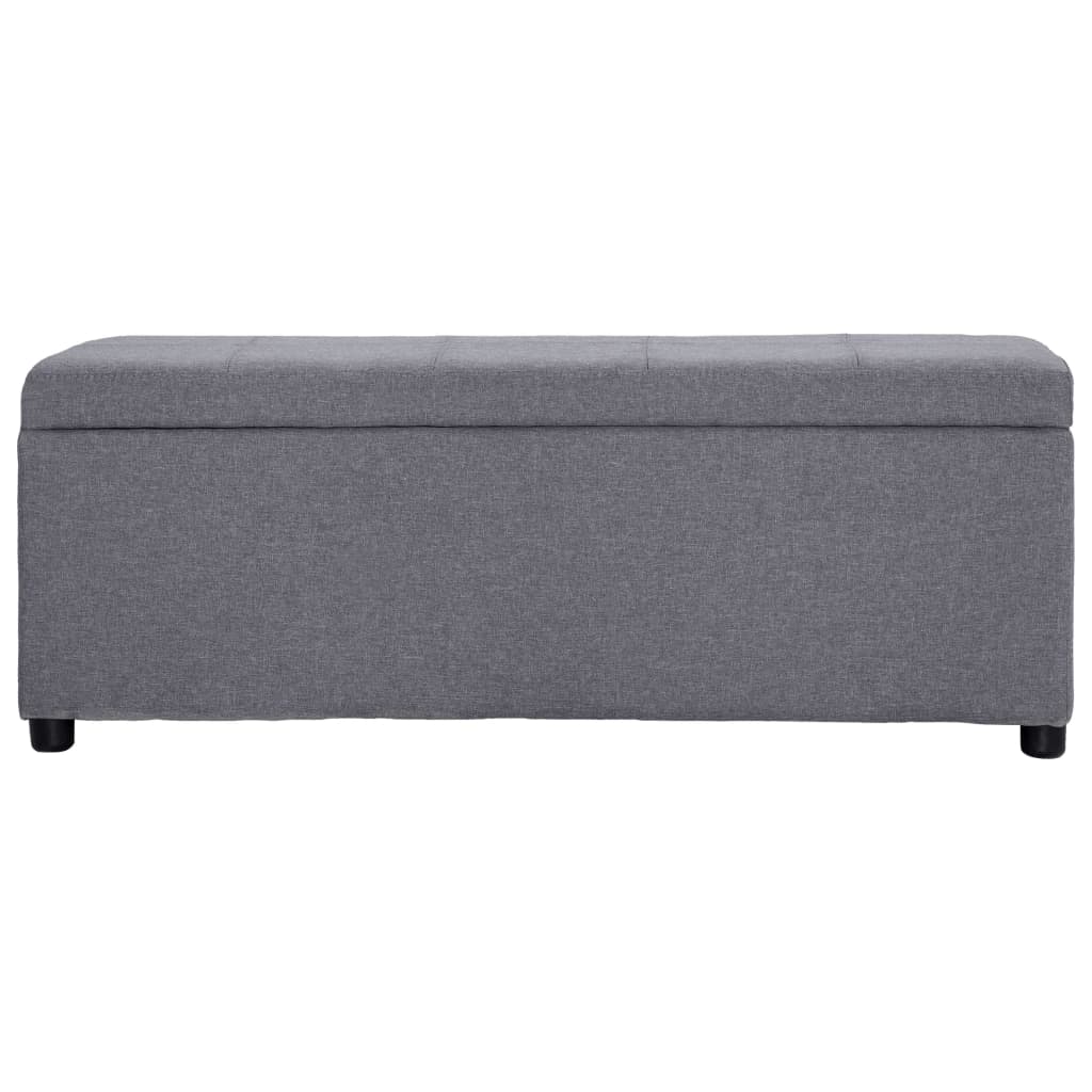 bænk med opbevaringsrum 116 cm polyester lysegrå