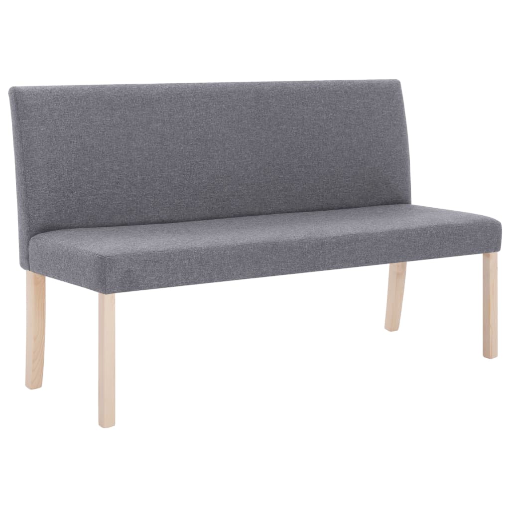 bænk 139,5 cm polyester lysegrå