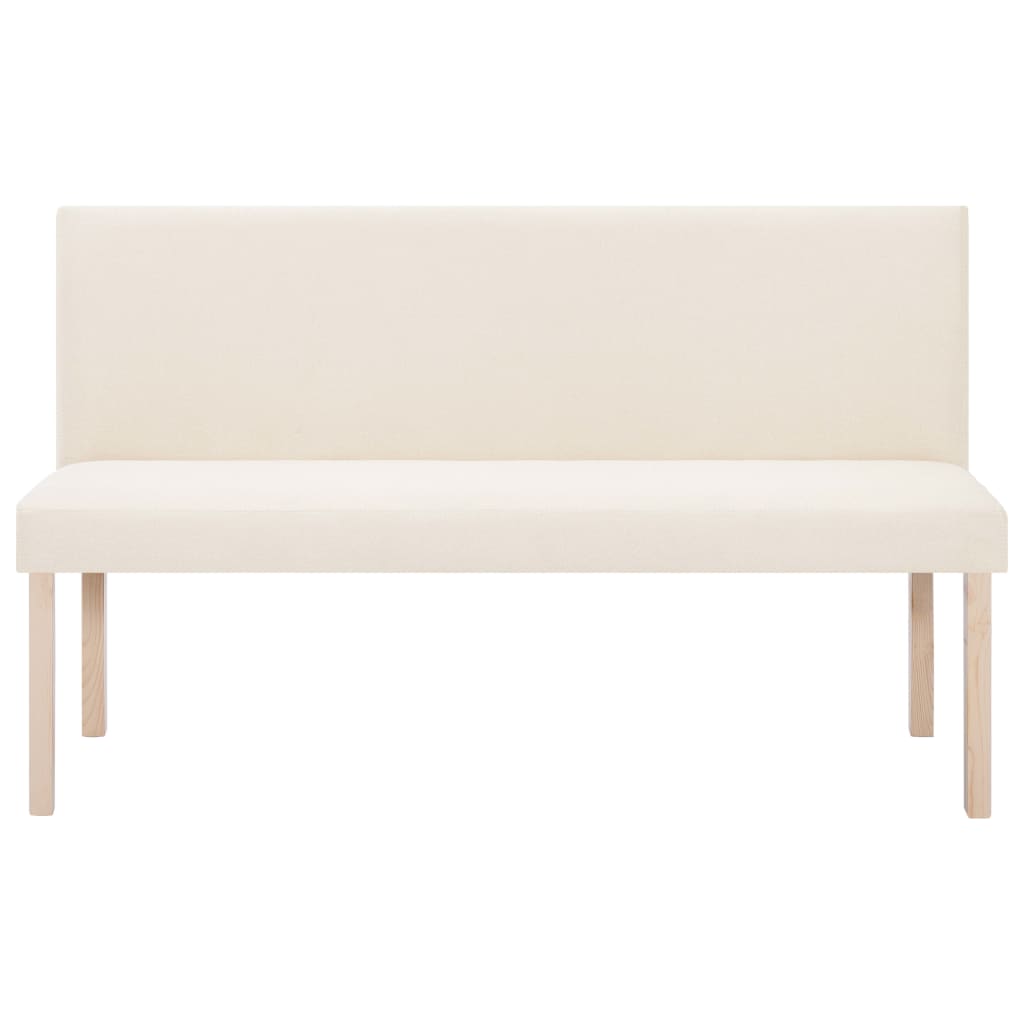 bænk 139,5 cm polyester cremefarvet