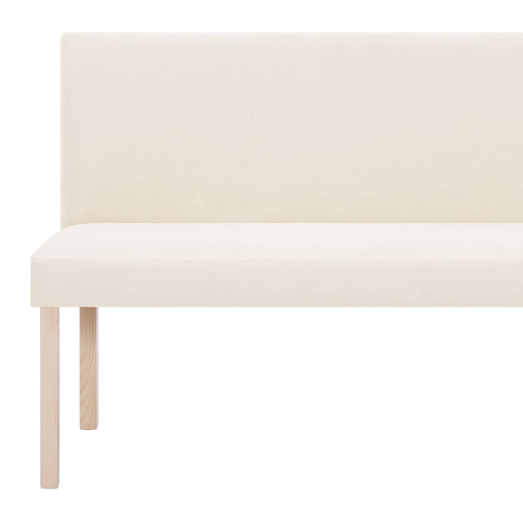 bænk 139,5 cm polyester cremefarvet