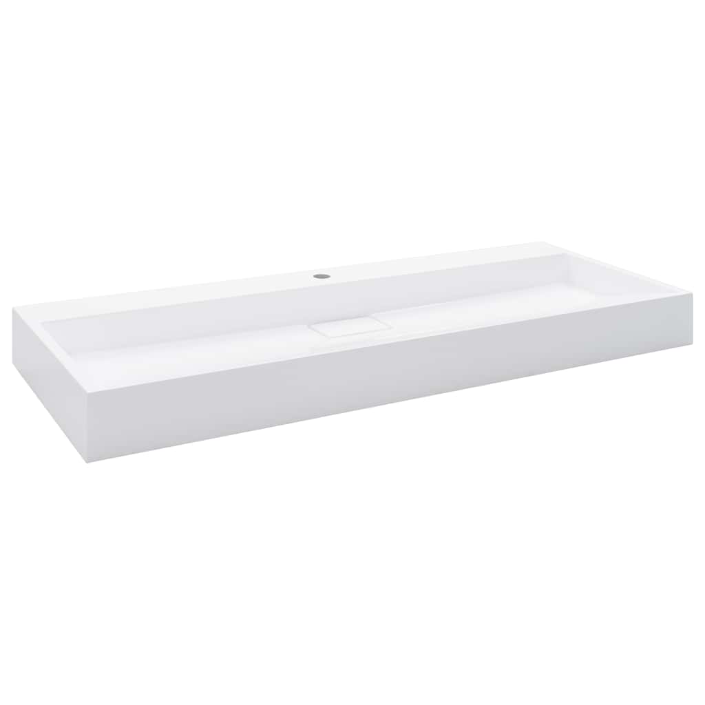 håndvask 120 x 46 x 11 cm mineralstøbt/marmorstøbt hvid