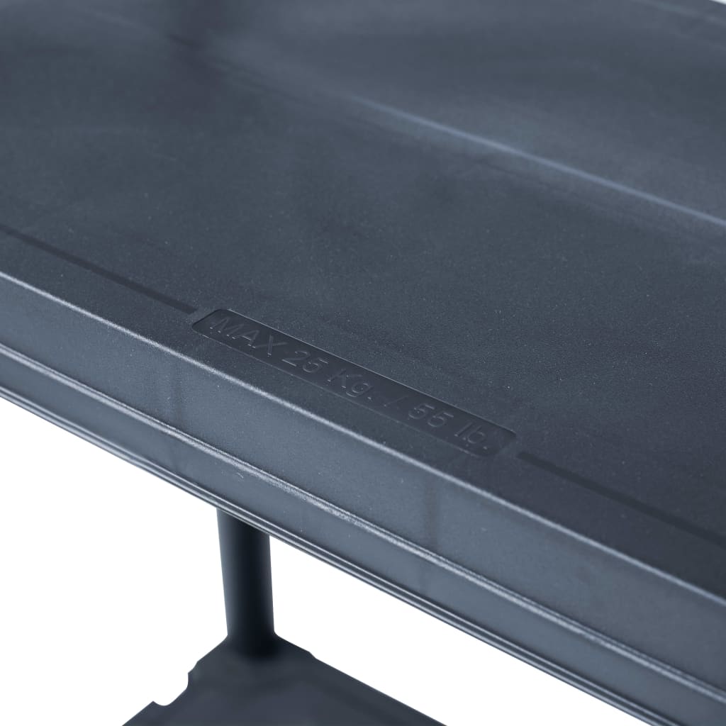 opbevaringsreoler 2 stk. 60 x 30 x 138 cm plastik sort