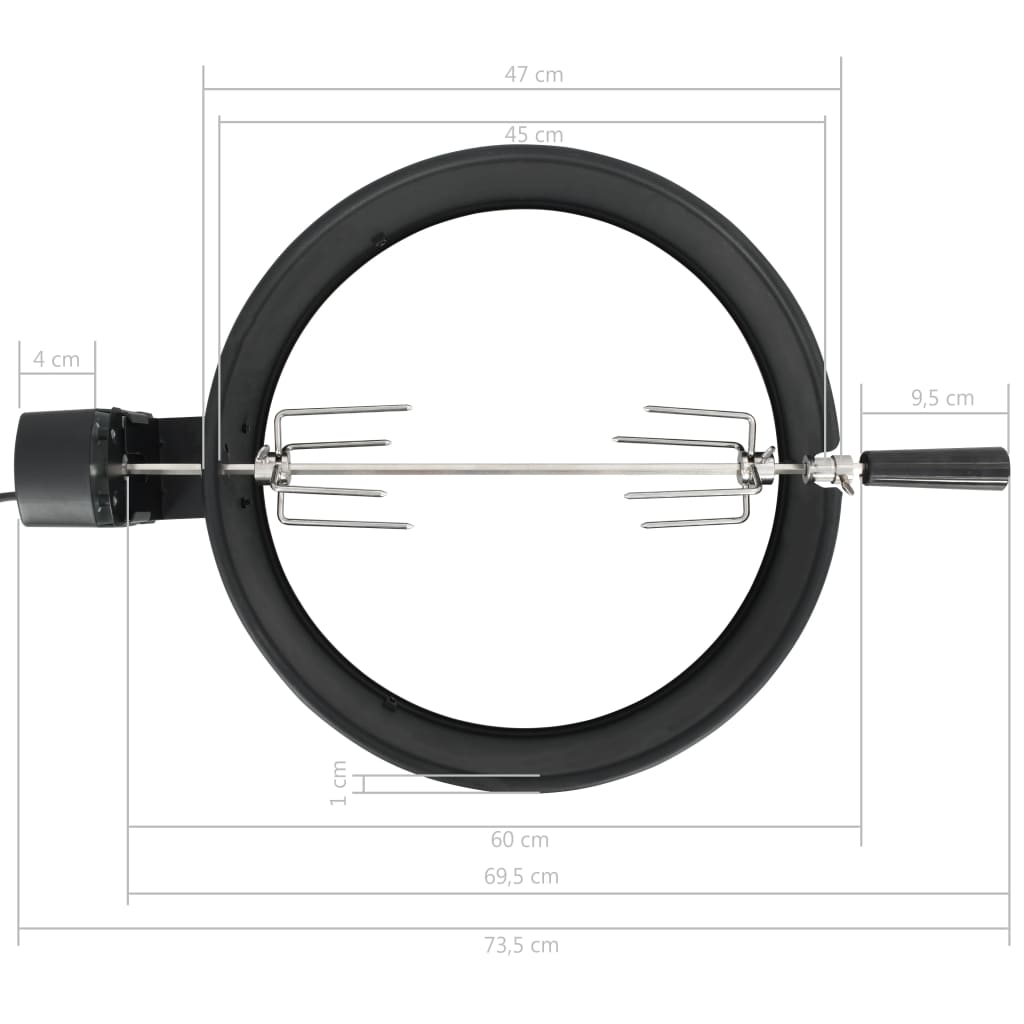 BBQ ringsæt til rotisserie 47 cm sort