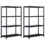 opbevaringsreoler 2 stk. 220 kg 90 x 40 x 138 cm plastik sort