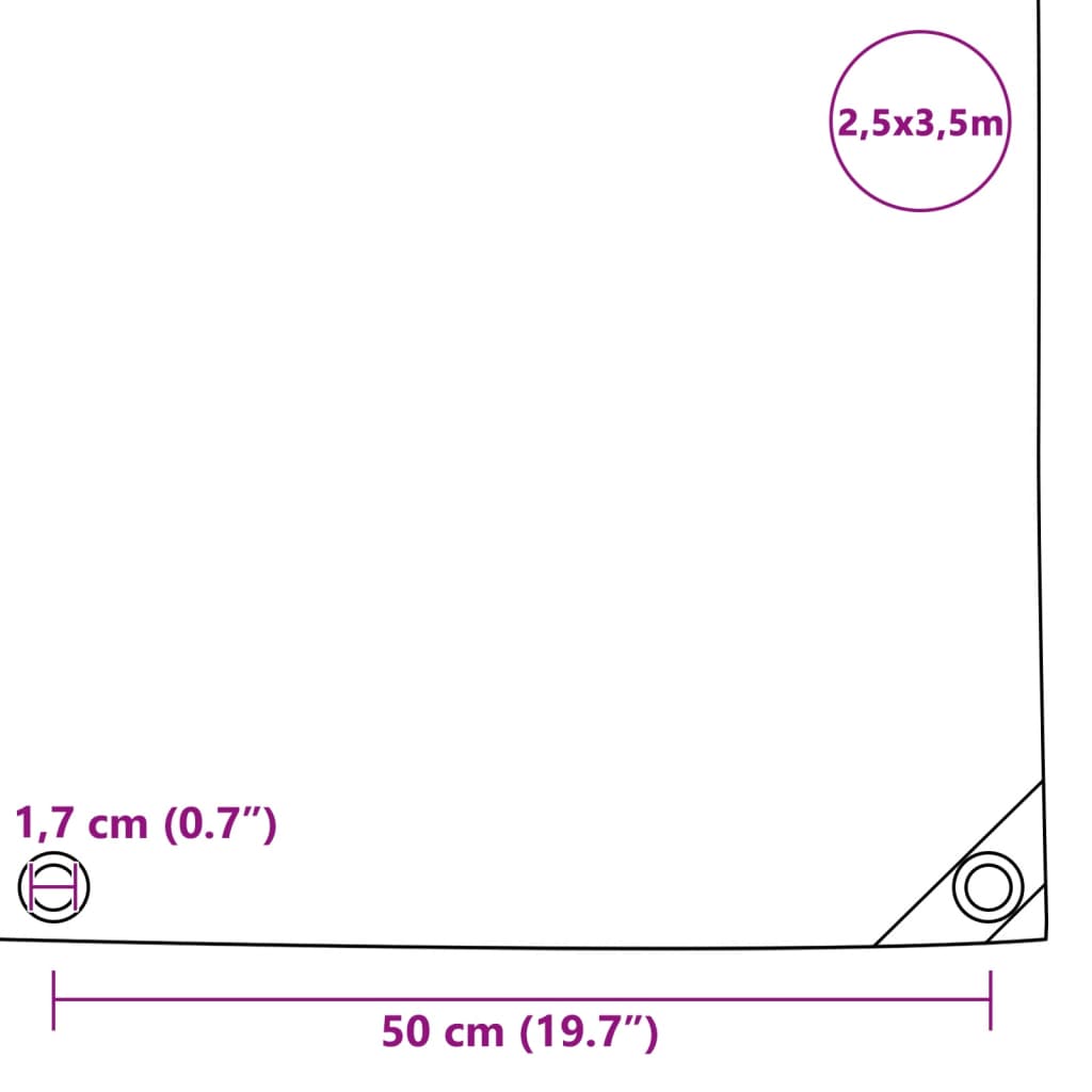 presenning 650 g/m² 2,5 x 3,5 m grøn