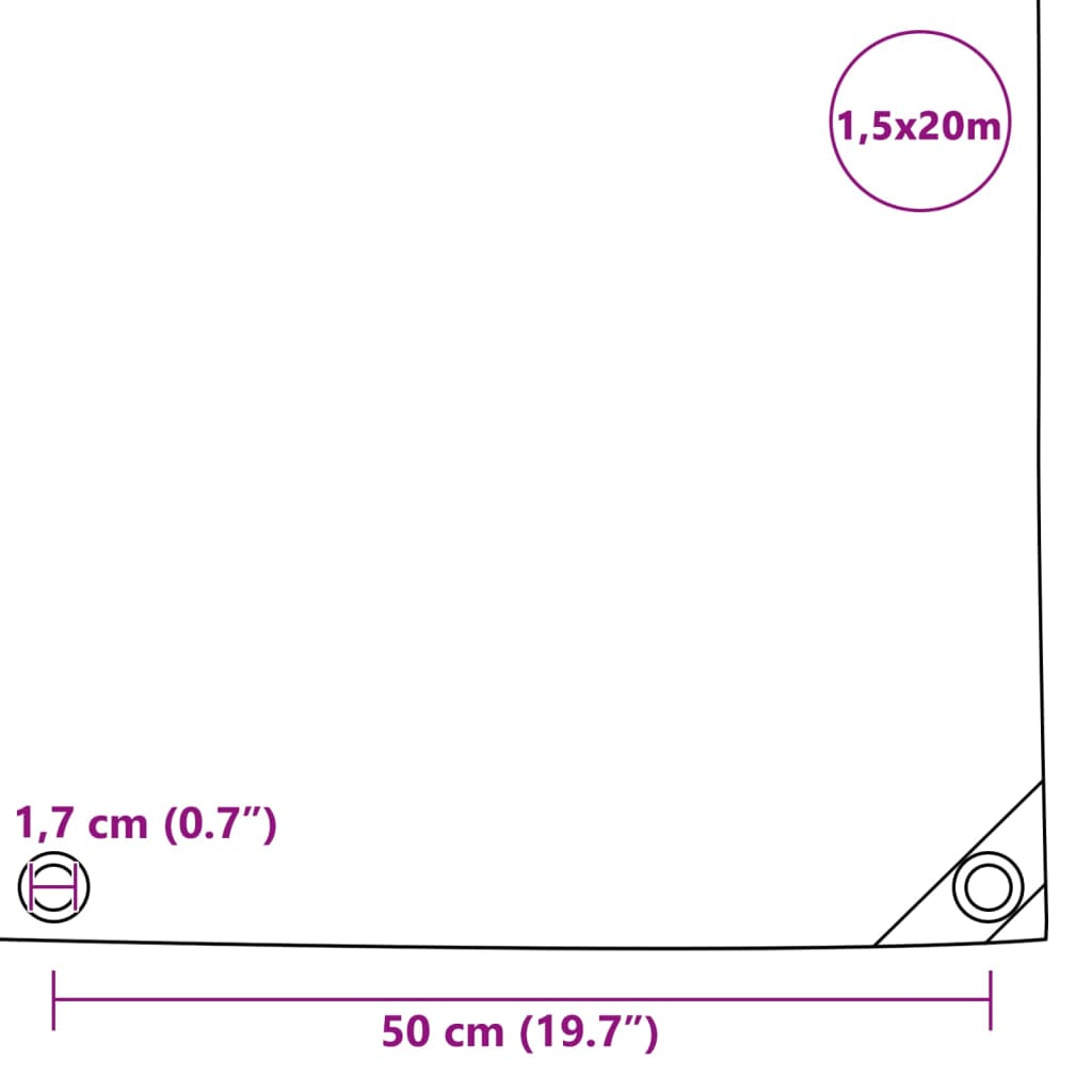 presenning 650 g/m² 1,5 x 20 m blå