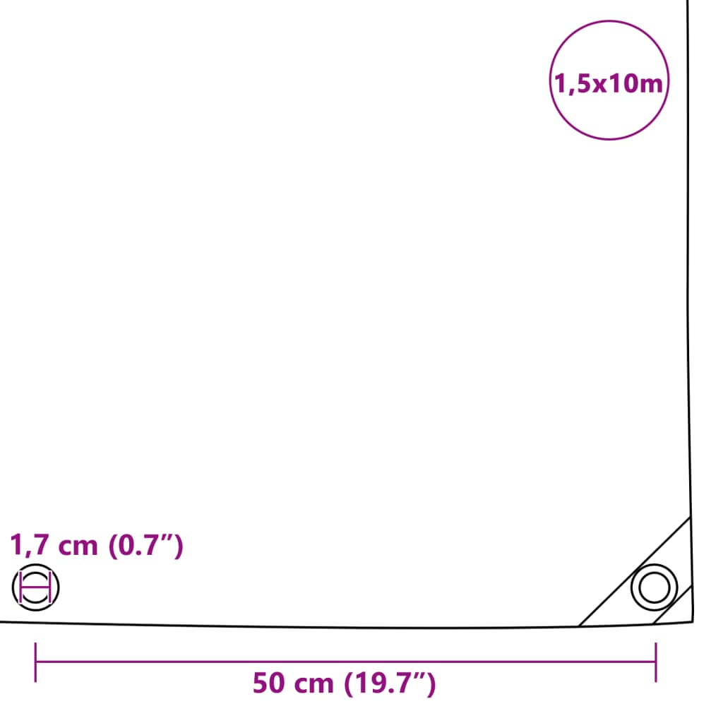 presenning 650 g/m² 1,5 x 10 m hvid