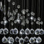loftlampe med krystalperler spiralform G9 sølvfarvet