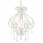 loftlampe med perler rund E14 hvid