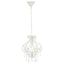 loftlampe med perler rund E14 hvid