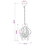 loftlampe med perler rund E14 hvid