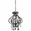 loftlampe med perler rund E14 sort