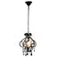 loftlampe med perler rund E14 sort