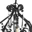 loftlampe med perler rund E14 sort