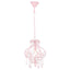 loftlampe med perler rund E14 pink