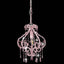 loftlampe med perler rund E14 pink